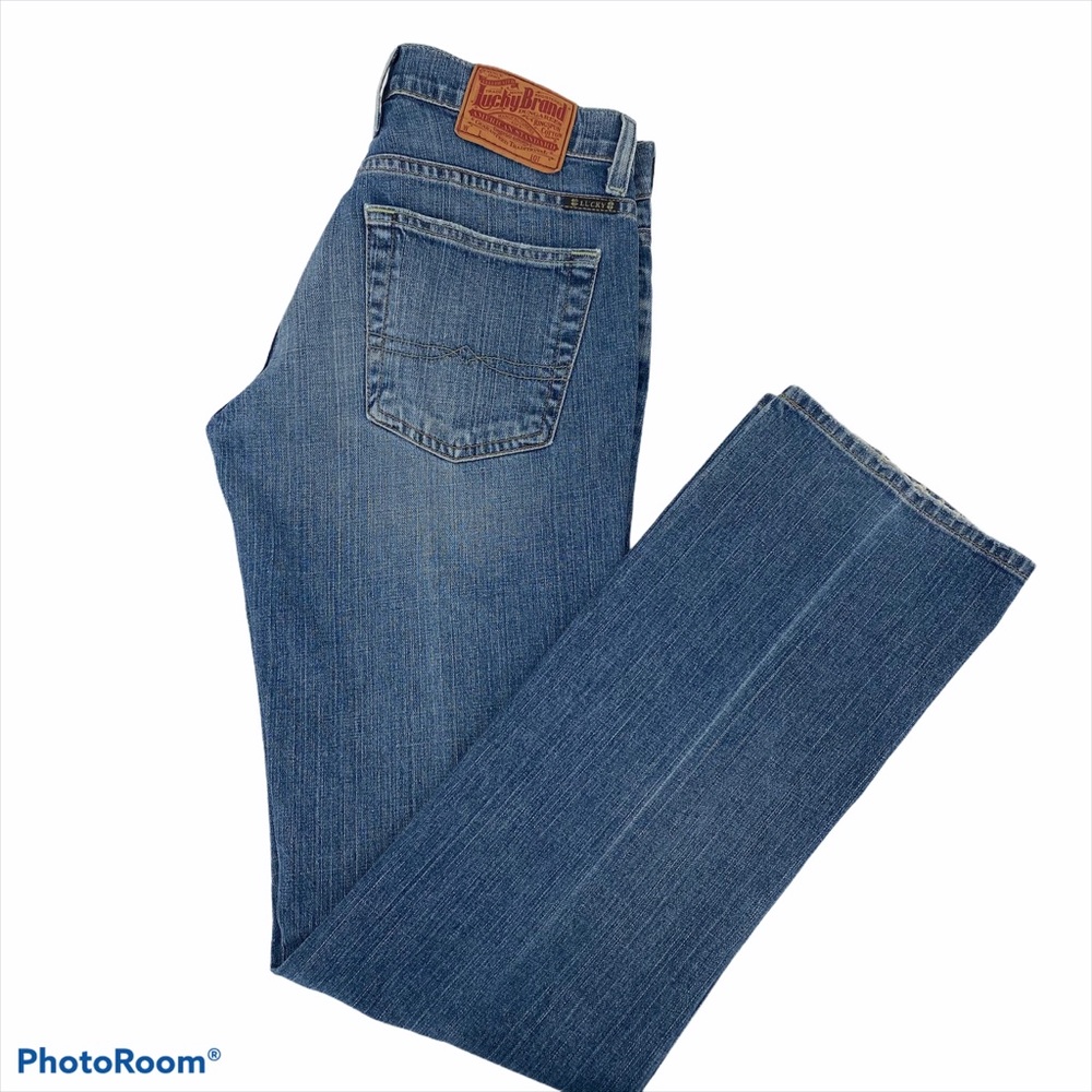 Vintage Lucky Brand Dungarees Sundown Straight Leg Low rise Classy Logo Sz 27